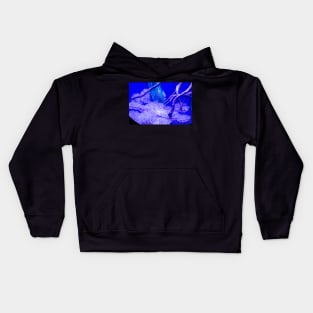 Upside-down jellyfish in blue ligh Kids Hoodie